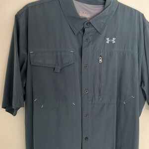 Under Armour Men's Casual Button Down Shirt - Dark Gray